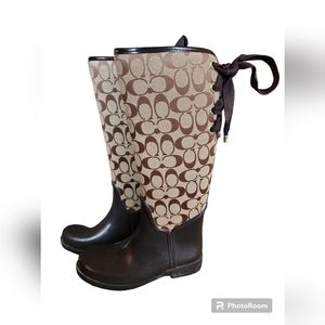 Tie Back Rain Boots, Size 7